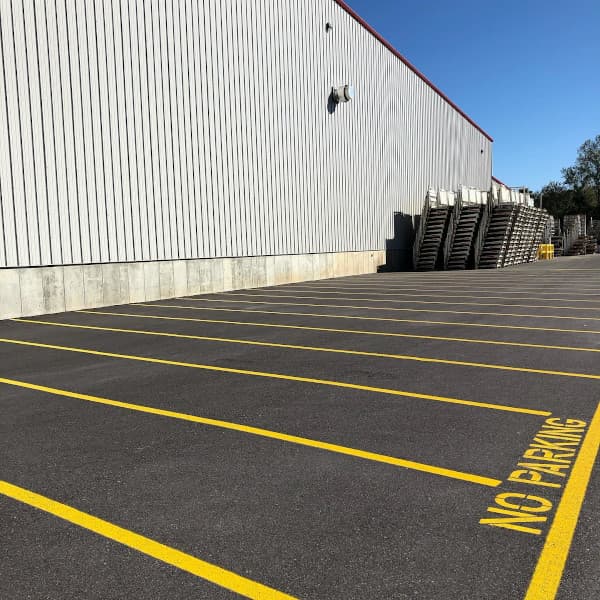 commercial lot with new striping